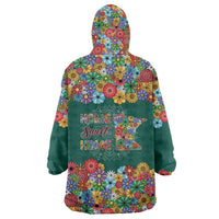 Home Sweet Home Minnesota Flower Xmas Christmas Wearable Blanket Hoodie Xmas Holiday Patterns - Wonder Print Shop