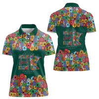 Home Sweet Home Minnesota Flower Xmas Christmas Women Polo Shirt Xmas Holiday Patterns - Wonder Print Shop