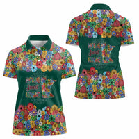 Home Sweet Home Minnesota Flower Xmas Christmas Women Polo Shirt Xmas Holiday Patterns - Wonder Print Shop