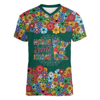 Home Sweet Home Minnesota Flower Xmas Christmas Women V-Neck T-Shirt Xmas Holiday Patterns - Wonder Print Shop
