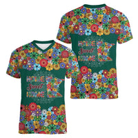 Home Sweet Home Minnesota Flower Xmas Christmas Women V-Neck T-Shirt Xmas Holiday Patterns - Wonder Print Shop