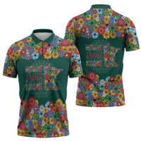 Home Sweet Home Minnesota Flower Xmas Christmas Zipper Polo Shirt Xmas Holiday Patterns - Wonder Print Shop