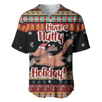 Have A Nutty Holiday Christmas Baseball Jersey Xmas Holiday Patterns - Wonder Print Shop