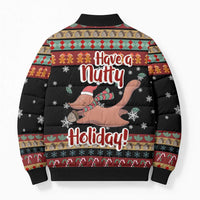 Have A Nutty Holiday Christmas Bomber Puffer Jacket Xmas Holiday Patterns - Wonder Print Shop