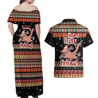 Have A Nutty Holiday Christmas Couples Matching Off Shoulder Maxi Dress and Hawaiian Shirt Xmas Holiday Patterns - Wonder Print Shop