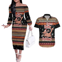 Have A Nutty Holiday Christmas Couples Matching Off The Shoulder Long Sleeve Dress and Hawaiian Shirt Xmas Holiday Patterns - Wonder Print Shop