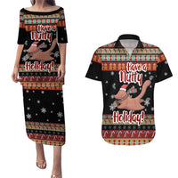 Have A Nutty Holiday Christmas Couples Matching Puletasi and Hawaiian Shirt Xmas Holiday Patterns - Wonder Print Shop