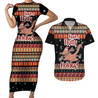 Have A Nutty Holiday Christmas Couples Matching Short Sleeve Bodycon Dress and Hawaiian Shirt Xmas Holiday Patterns - Wonder Print Shop