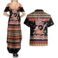 Have A Nutty Holiday Christmas Couples Matching Summer Maxi Dress and Hawaiian Shirt Xmas Holiday Patterns - Wonder Print Shop
