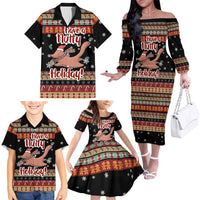 Have A Nutty Holiday Christmas Family Matching Off The Shoulder Long Sleeve Dress and Hawaiian Shirt Xmas Holiday Patterns - Wonder Print Shop