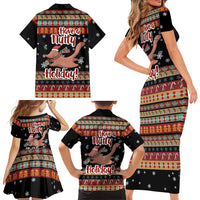 Have A Nutty Holiday Christmas Family Matching Short Sleeve Bodycon Dress and Hawaiian Shirt Xmas Holiday Patterns - Wonder Print Shop