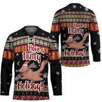 Have A Nutty Holiday Christmas Hockey Jersey Xmas Holiday Patterns - Wonder Print Shop