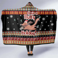 Have A Nutty Holiday Christmas Hooded Blanket Xmas Holiday Patterns - Wonder Print Shop