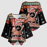 Have A Nutty Holiday Christmas Kimono Sleeve Blouse Xmas Holiday Patterns - Wonder Print Shop