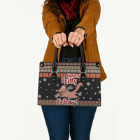 Have A Nutty Holiday Christmas Leather Bag Xmas Holiday Patterns - Wonder Print Shop
