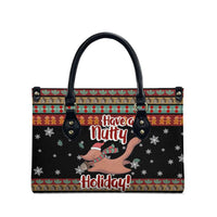 Have A Nutty Holiday Christmas Leather Bag Xmas Holiday Patterns - Wonder Print Shop