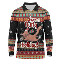 Have A Nutty Holiday Christmas Long Sleeve Polo Shirt Xmas Holiday Patterns - Wonder Print Shop