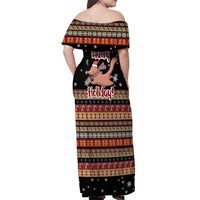 Have A Nutty Holiday Christmas Off Shoulder Maxi Dress Xmas Holiday Patterns - Wonder Print Shop