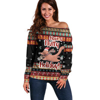 Have A Nutty Holiday Christmas Off Shoulder Sweater Xmas Holiday Patterns - Wonder Print Shop