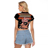 Have A Nutty Holiday Christmas Raglan Cropped T Shirt Xmas Holiday Patterns - Wonder Print Shop