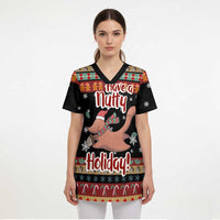 Have A Nutty Holiday Christmas Scrub Top Xmas Holiday Patterns - Wonder Print Shop