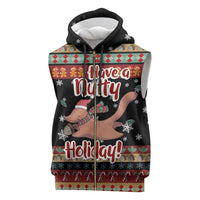Have A Nutty Holiday Christmas Sleeveless Zip Hoodie Xmas Holiday Patterns - Wonder Print Shop