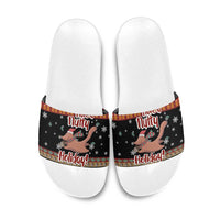 Have A Nutty Holiday Christmas Slide Sandals Xmas Holiday Patterns - Wonder Print Shop