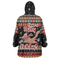 Have A Nutty Holiday Christmas Wearable Blanket Hoodie Xmas Holiday Patterns - Wonder Print Shop