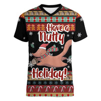 Have A Nutty Holiday Christmas Women V-Neck T-Shirt Xmas Holiday Patterns - Wonder Print Shop