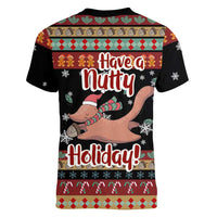 Have A Nutty Holiday Christmas Women V-Neck T-Shirt Xmas Holiday Patterns - Wonder Print Shop
