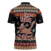 Have A Nutty Holiday Christmas Zipper Polo Shirt Xmas Holiday Patterns - Wonder Print Shop