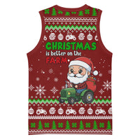 Tractor Santa Christmas Basketball Jersey Xmas Holiday Patterns - Wonder Print Shop