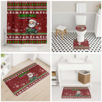 Tractor Santa Christmas Bathroom Set Xmas Holiday Patterns - Wonder Print Shop