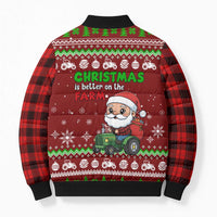 Tractor Santa Christmas Bomber Puffer Jacket Xmas Holiday Patterns - Wonder Print Shop
