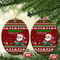 Tractor Santa Christmas Ceramic Ornament Xmas Holiday Patterns - Wonder Print Shop