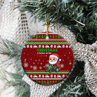 Tractor Santa Christmas Ceramic Ornament Xmas Holiday Patterns - Wonder Print Shop