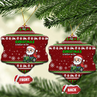 Tractor Santa Christmas Ceramic Ornament Xmas Holiday Patterns - Wonder Print Shop
