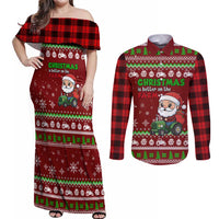 Tractor Santa Christmas Couples Matching Off Shoulder Maxi Dress and Long Sleeve Button Shirt Xmas Holiday Patterns - Wonder Print Shop