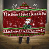 Tractor Santa Christmas Hooded Blanket Xmas Holiday Patterns - Wonder Print Shop