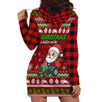 Tractor Santa Christmas Hoodie Dress Xmas Holiday Patterns - Wonder Print Shop
