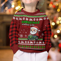 Tractor Santa Christmas Kid Ugly Christmas Sweater Xmas Holiday Patterns - Wonder Print Shop