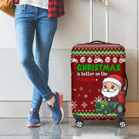 Tractor Santa Christmas Luggage Cover Xmas Holiday Patterns - Wonder Print Shop