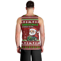Tractor Santa Christmas Men Tank Top Xmas Holiday Patterns - Wonder Print Shop