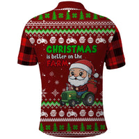 Tractor Santa Christmas Polo Shirt Xmas Holiday Patterns - Wonder Print Shop