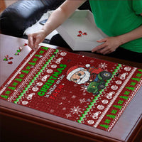 Tractor Santa Christmas Puzzle Xmas Holiday Patterns - Wonder Print Shop