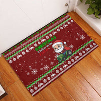 Tractor Santa Christmas Rubber Doormat Xmas Holiday Patterns - Wonder Print Shop