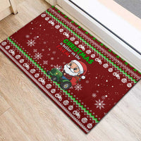 Tractor Santa Christmas Rubber Doormat Xmas Holiday Patterns - Wonder Print Shop