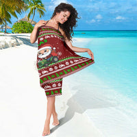 Tractor Santa Christmas Sarong Xmas Holiday Patterns - Wonder Print Shop