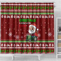 Tractor Santa Christmas Shower Curtain Xmas Holiday Patterns - Wonder Print Shop