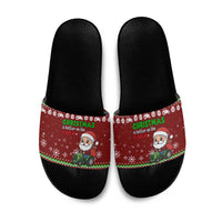 Tractor Santa Christmas Slide Sandals Xmas Holiday Patterns - Wonder Print Shop